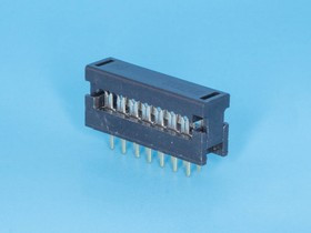 FDC-14, Разъем IDC 2х7 контактов на плату для наколки на шлейф, шаг 2.54мм