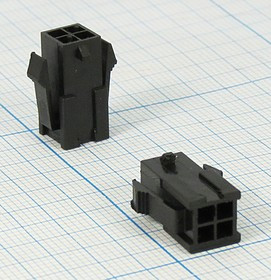 Гнездо питания на панель, двухрядное MF3, 4(2х2) контакта, шаг 3.0мм, MF3-2x02M; №10411 гн пит MF3\2x 2\P3,0\4P\\пан\ MF3-2x02M\конт[25]