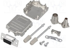 DPPK09-M-DBS-K, Разъем D-Sub; PIN: 9; вилка; "мама"; пайка; на провод; черный