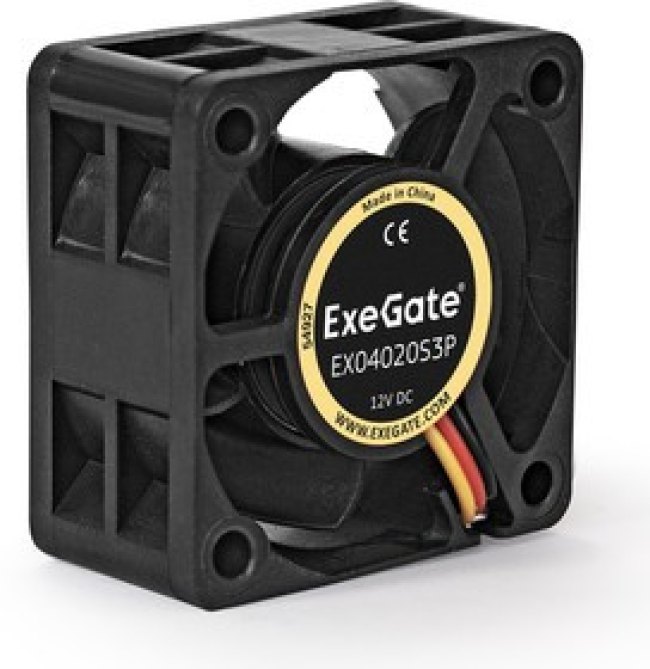 Вентилятор ExeGate EX04020S3P, 40x40x20 мм, подшипник скольжения, 3pin, 5500RPM, 22dBA Вентилятор ExeGate EX04020S3P, 40x40x20 мм, подшипник скольжения, 3pin, 5500RPM, 22dBA