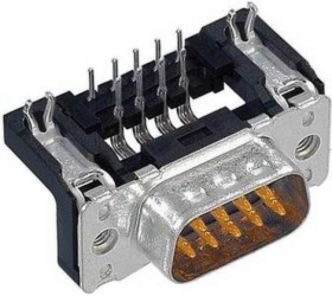 09651626812, Conn D-Subminiature PIN 9 POS 1.37mm Solder RA Thru-Hole 9 Terminal 1 Port
