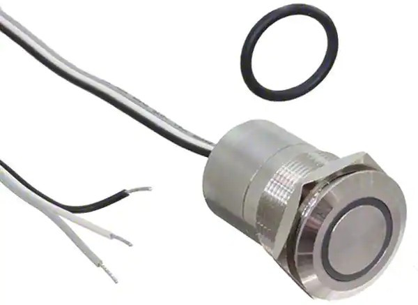 MC19MCSGR, Pushbutton Switches 19mm Norm Clsd SST Grn/Red LED