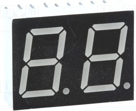 LDD056AAG-101, Дисплей: LED, 7-сегментный, 14,22мм, 0,56", II.зн: 2, зеленый, 6мкд