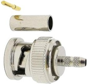 339-775-300, Разъем РЧ / Коаксиальный, BNC Коаксиальный, Обжимной, 75 Ом, Латунь