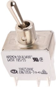 645H/2, Toggle Switches Hi amp sldr lug tgle DP / MOM - ON