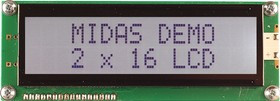 MC21609AB6W-FPTLW3.3-V2, MC21609AB6W-FPTLW3.3-V2 LCD LCD Display, 2 Rows by 16 Characters MC21609AB6W-FPTLW3.3-V2, MC21609AB6W-FPTLW3.3-V2 LCD LCD Display, 2 Rows by 16 Characters