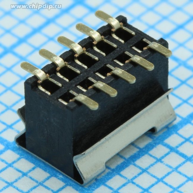DS1065-05-2*5 S8BSSR (PBD1.27-10S*), Гнездо 1.27 мм 2х5 прямое поверхностный монтаж