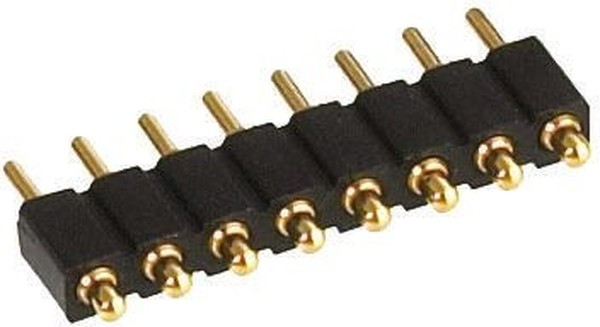 811-S1-006-10-017101, Conn Spring Loaded Connector HDR 6 POS 2.54mm Solder ST Thru-Hole