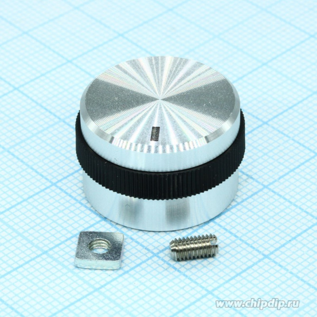 41005-3, D22.2мм, отв. 6мм, Ручка металлическая (пластмассовая вставка)