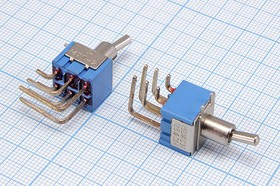 Переключатель рычажный, 220В, 3А, ON-ON, d 6,4, металл, 6PF, MTS-202-C4; №2968 ПРыч\220В\ 3А\ON-ON\d 6,4\мет\ 6PF\MTS-202-C4\