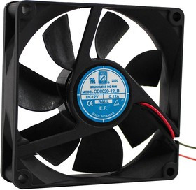 OD8020-12LB, AXIAL FAN, BALL BEARING, 80MM, 12VDC