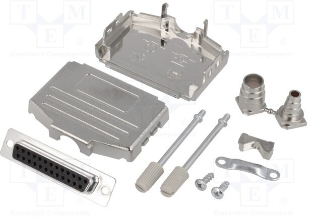 DPPK25-M-DBS-K, Разъем D-Sub; PIN: 25; вилка; "мама"; пайка; на провод; черный