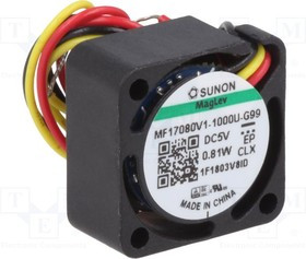 MF17080V1-G99-A, Вентилятор осевой, 5В DC, 17x17x8мм, подшипник Vapo, 1,52куб.м/ч, 21,5дБА
