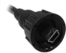 LTWNUB-20AFMM-SL7A01, USB Connectors Mini USB B Plug IP67 1M Cbl Strain Relief