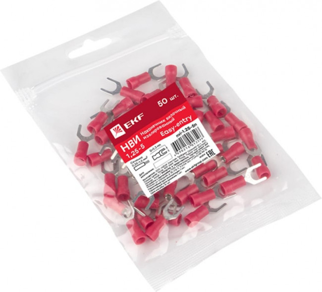 Наконечник вилочный изолированный НВИ 1.5-5 (50шт.) PROxima nvi-1.25-5n