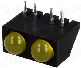 L-73CB/2YDA, LED; горизонтальн.,в корпусе; желтый; 4,8мм; Кол-во диод: 2; 20мА