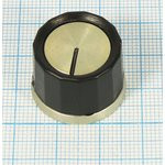 Ручка круглая диаметр 23мм, диаметр регулятора 6.0мм, металл/пластик, черный;№2620 ручка d6,0\d23x16