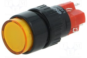 V16Y-11Z-24O, Переключатель: кнопочный, Пол: 2, SPDT, 3A/220ВAC, 2A/24ВDC, IP40