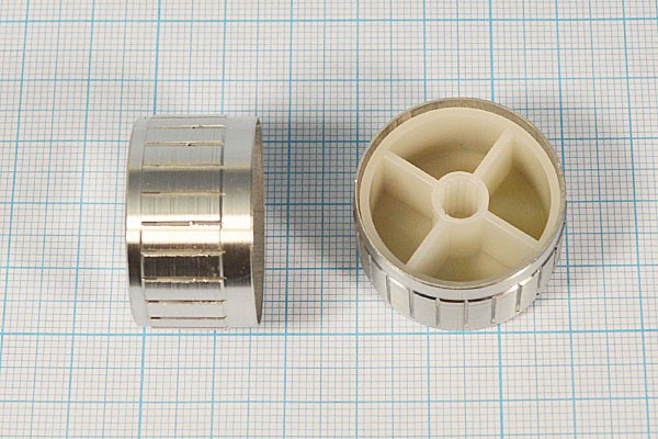 Ручка, внутренний диаметр d6,0, 36 зубцов, размер 30x17, пластик, металл, 30*17BL