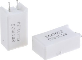 SQMR5470RJ, Резистор в сквозное отверстие, 470 Ом, Серия SQ, 5 Вт, ± 5%, Радиальные Выводы, 350 В