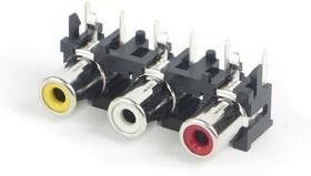 PJRAN3X1U01AU, RCA Phono Connectors 3 POS RA PHONO JACK