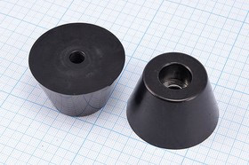 RL-SR-50x32x30, Ножка приборная коническая, армированная шайбой, ø50мм, высота 30мм; №15727 ножка прибор 50x30\h-16,0/отв 8,0\резин\конус\