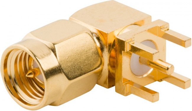 901-9894-RFX, RF Connectors / Coaxial Connectors PC R/A PLG TFE GLD