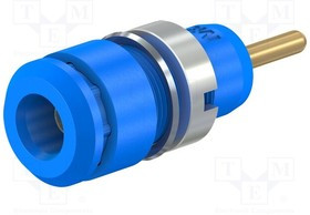 SLB2-R-23, Гнездо; "банан" 2мм; 10А; 29мм; синий; Монтаж: на корпус,на панель