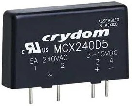 MCX480D5R, Solid State Relays - PCB Mount PCB SIP SSR 660VAC /5A, 4-15VDC, RN