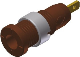 975455705, Brown Female Banana Socket, 2mm Connector, Tab Termination, 10A, 1000V ac/dc, Gold Plating