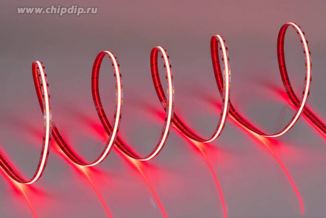 ML-R504-COB-R-S, Лента светодиодная COB, красный, 12В, 12Вт/м, 504д/м, 104лм/м, IP20, 10мм, 1м