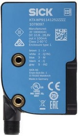 KTX- WP91141252ZZZZ ZZZZZZZZZZZ1, 13 mm RGB LED Contrast Sensors, PNP, 100 mA, 10.8 a 28.8 V dc, IP6 KTX- WP91141252ZZZZ ZZZZZZZZZZZ1, 13 mm RGB LED Contrast Sensors, PNP, 100 mA, 10.8 a 28.8 V dc, IP6