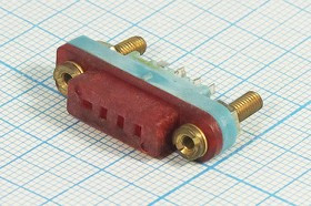 Разъем прямоугольный соединитель МРН4-1 розетка, шаг P3.0, контакты 4HC, МРН4-1