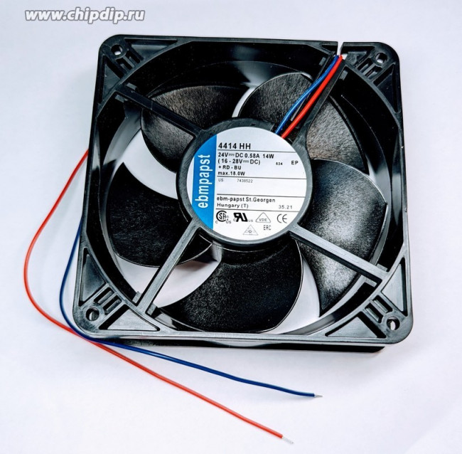 Вентилятор Ebmpapst 4414HH 24V 14W 120x38 2pin Вентилятор Ebmpapst 4414HH 24V 14W 120x38 2pin