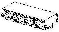 44560-0024, Modular Connectors / Ethernet Connectors MODJACK RA COMPACT CAT 5 PTH SHIELDED