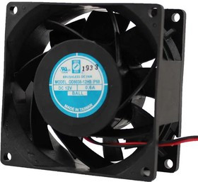 OD8038-12HBIP68, DC Fans DC Axial Fan, 80x80x38mm, 12VDC, 71CFM, 7.2W, 0.6A, 49dBA, Ball, Wire, IP68