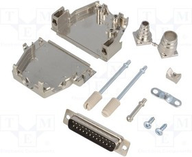 DSSK25-M-DBP-K, Разъем D-Sub; PIN: 25; вилка; "папа"; пайка; на провод; черный