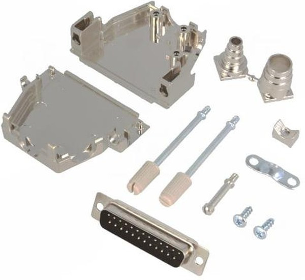 DSSK25-M-DBP-K, Разъем D-Sub; PIN: 25; вилка; "папа"; пайка; на провод; черный