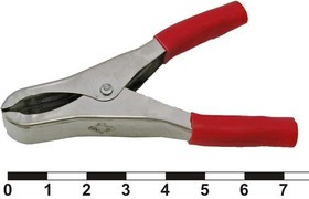 8-0037 red, Зажим-крокодил 8-0037 под пайку/обжим, 18.5 мм, 15 А, красный