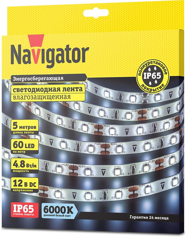 СД Лента Navigator 71 763 NLS-3528СW60-4.8-IP65-12V R5