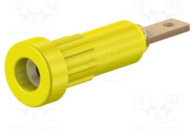 EB2-24, Гнездо, "банан" 2мм, 10А, Длина: 23мм, желтый, Покрытие: позолота