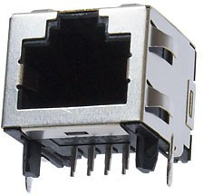 1-406541-1, Розетка 8P8C (RJ45) на плату экранированная