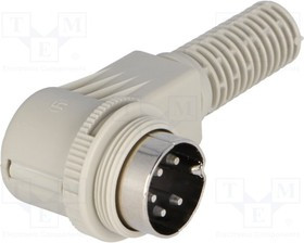 MAWI5100, Вилка, DIN, "папа", PIN: 5, Конф: 240°, угловой 90°, на провод, пайка