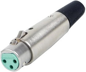 AA3FL, XLR Connectors 3P XLR F CBL MNT Ag/Ni LRG FLEX