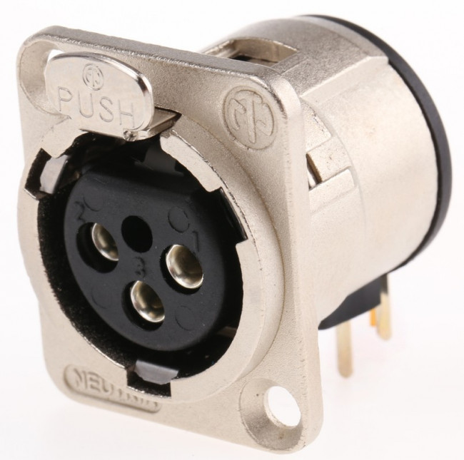 NC3FD-H, XLR Connectors 3C FEMALE PCB NICKEL