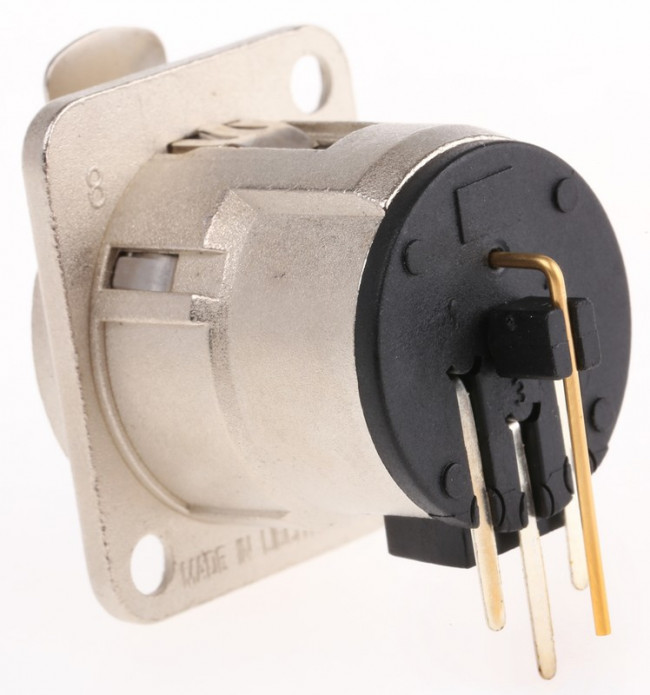 NC3FD-H, XLR Connectors 3C FEMALE PCB NICKEL