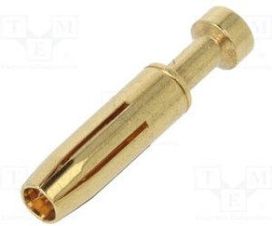 16A-GF-1.0, Контакт, "мама", позолота, 1мм2, 18AWG, обжим, россыпью, на провод