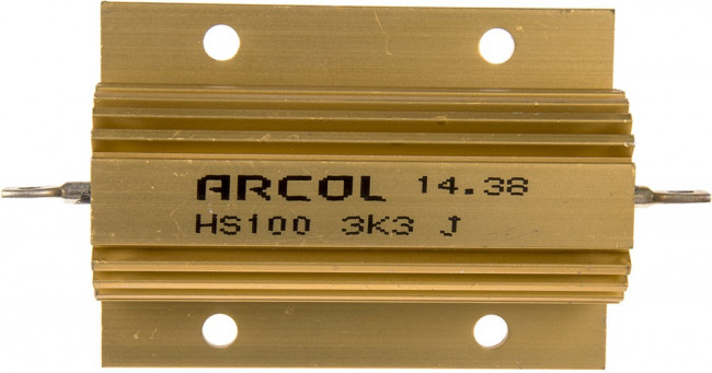 HS100 3K3 J, 3.3k 100W Wire Wound Chassis Mount Resistor HS100 3K3 J ±5%