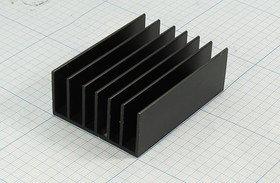 Ребристый радиатор черного цвета, №12488 охладитель 70x 51x 25\F02\\Al\чер\HS185-70\