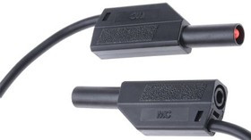 28.0124-050-21, Test lead, 32A, 600 a 1000V, Black, 50cm Lead Length